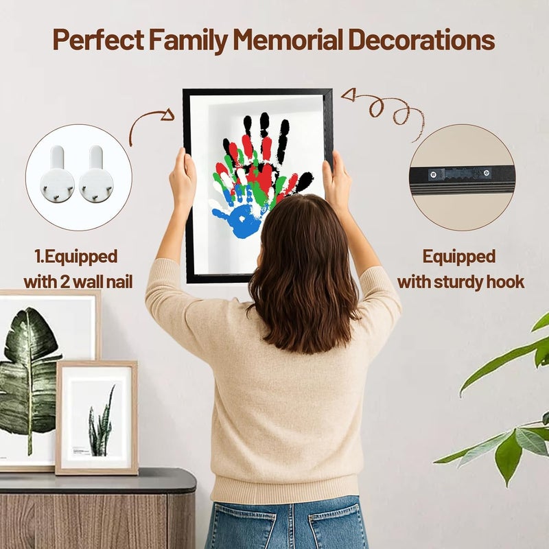 80S Family Handprint Kit, Handprint Art Craft DIY Kit, Baby Hand Print Gift for New Moms, Parents, Grandparents, 6 Safe, Non-Toxic Paints, Ideal for Mother's Day, Father's Day, Anniversary & More - Image 4